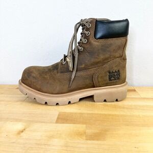 Timberland PRO 6 Inch Brown Leather Composite Safety Toe Work Boots Mens Size 5